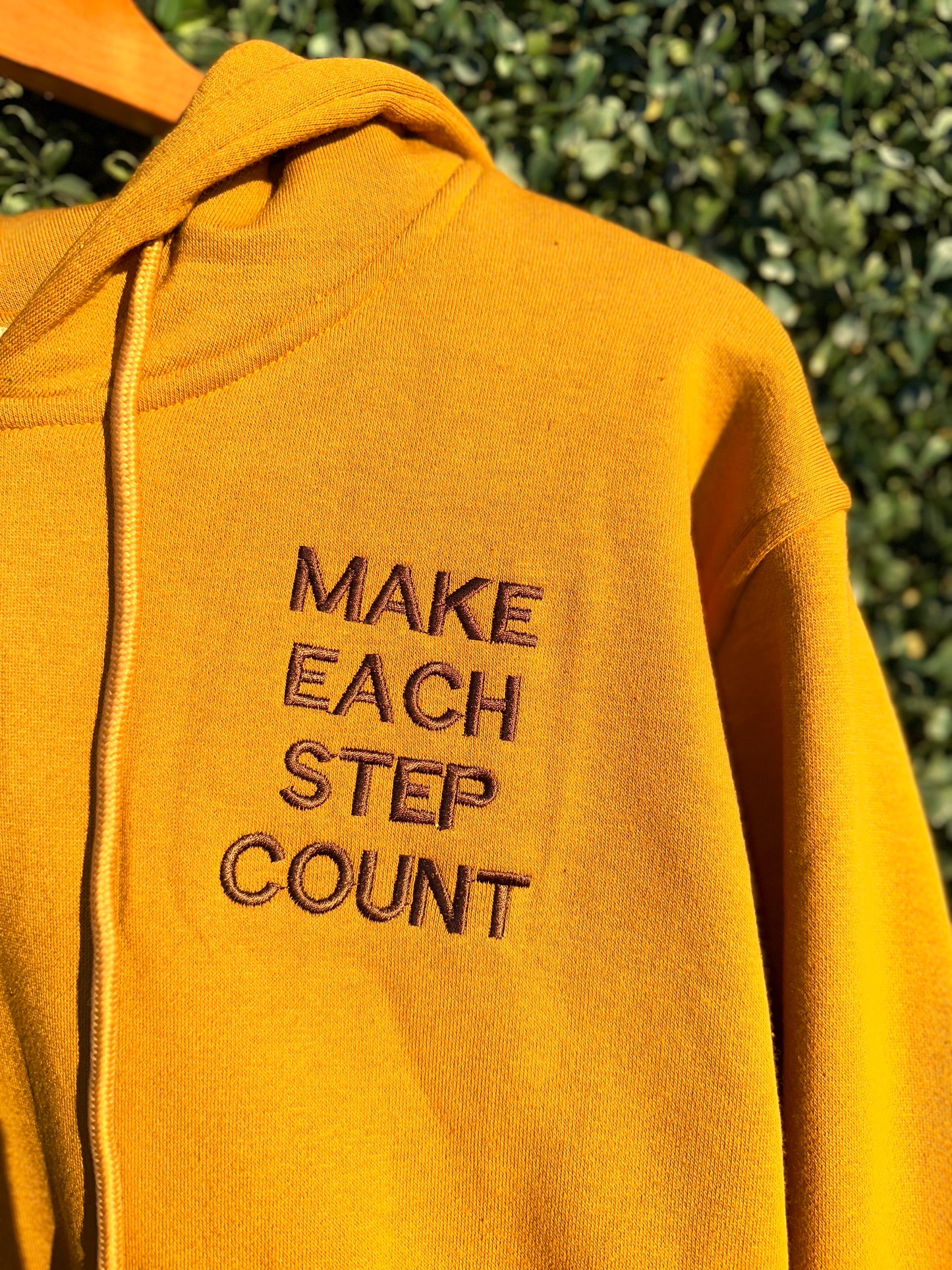 Make Each Step Count Tan Hoodie